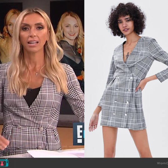 Zara Dresses & Skirts - ZARA NEW GREY CHECK WRAP CROSSOVER DRESS SIZE S